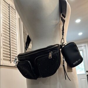 Stylish Black Crossbody Bag with Pouch